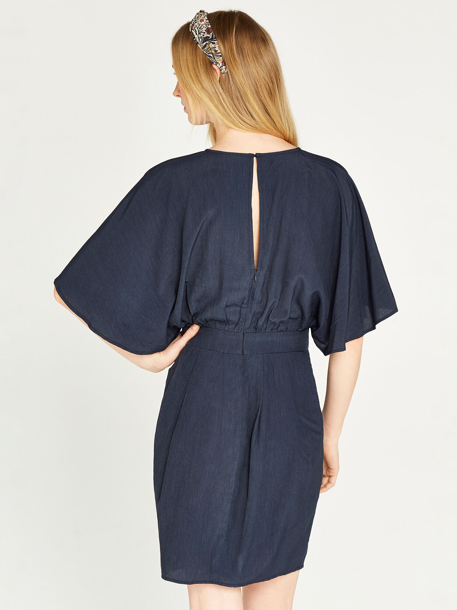 Batwing navy dress sales