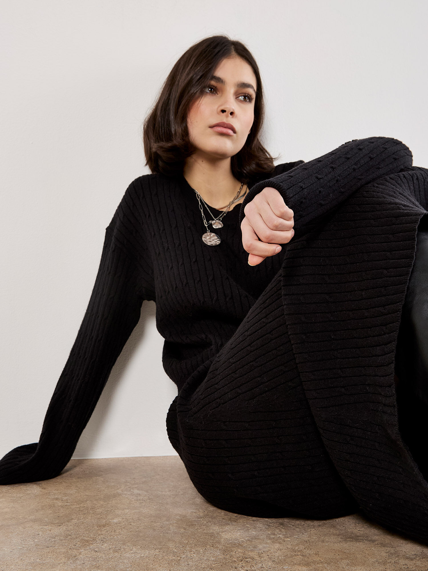 Fine Knit Cable Jumper | Apricot Clothing