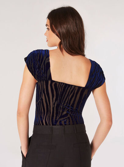 Zebra Ruched Shoulder Bodysuit