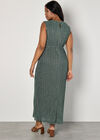 Curve Sparkle Plisse Midi Dress, Aqua - Turquoise, large