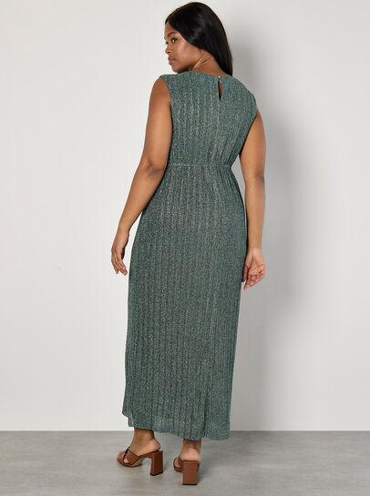 Curve Sparkle Plisse Midi Dress