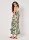 Tropical Zebra Ruffle Tiered Midi Dress, Green, large