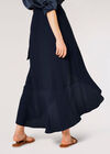 Ruffle Wrap Maxi Skirt, Navy, large