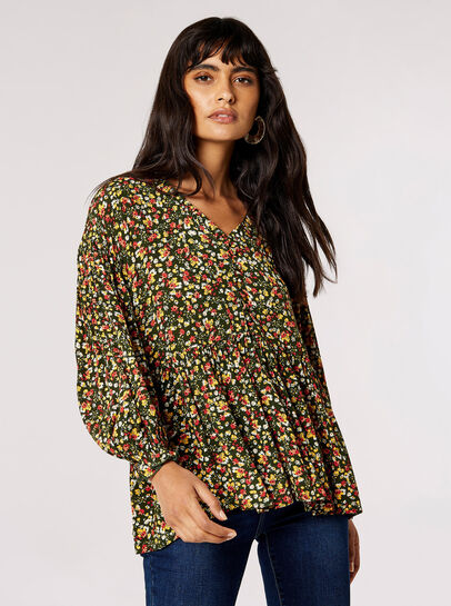 Oversized Ditsy Floral Top