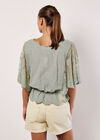 Floral Broderie Batwing Top, Mint, large