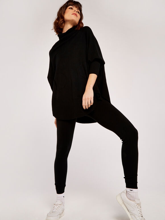 Cosy Knitted Legging, Black, large