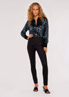 Sequin Button Down Shirt, Dark Grey - Charcoal, large