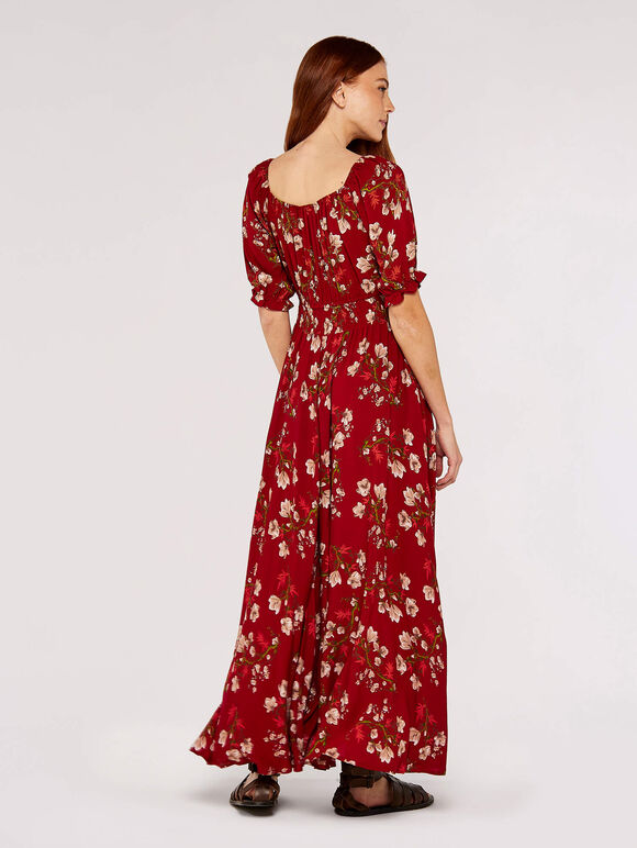 Blossom Bardot Maxi Dress, Red, large