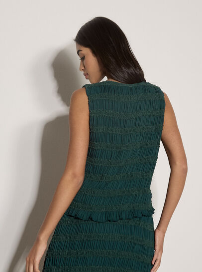 Ruched Chiffon Shell Top