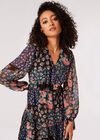Patchwork Floral Mini Dress, Green, large
