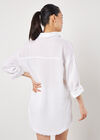 Textured Cotton Oversized Shirt, White, large