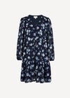 Chiffon Floral Print Mini Dress, Navy, large