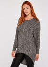 Grey Necklace Batwing Top, Dark Grey - Charcoal, large