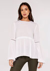 Crinkle Dobby Balloon Sleeve Top, Cream, large