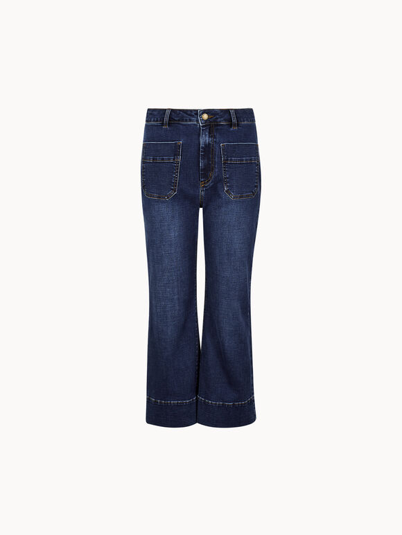 Ani Cropped Flare Jeans, Blue, large