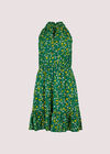 Ditsy Halter Mini Dress, Green, large