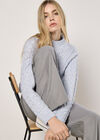 Cable Knit Wrap Jumper, Blue, large