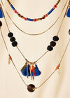 Blue Tassle Necklace, Blue, large