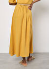 Boho Belted Midi Skirt, Mustard, large