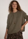 Jacquard Knit Jersey Top, Khaki, large