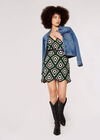 Granny Crochet Mini Dress, Green, large