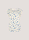 Bird Print Graphic Woven T-Shirt, Cream, large