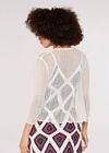 Lightweight Sheer Knitted Shrug, Cream, large