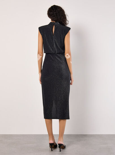 Sparkle Ruched Bodycon Midi Dress