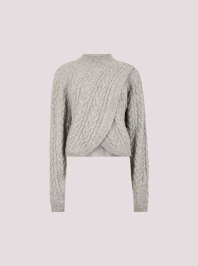 Cable Knit Wrap Jumper