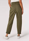 Mid-Rise Straight Leg Trousers, Khaki, large