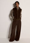 Fleece Zip-Through Gilet, Brown, large