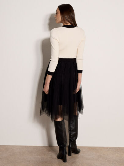 Tulle Skirt Knit Mini Dress