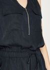 Tencel Zip Playsuit, Navy, large