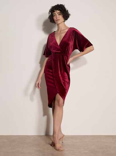 Velvet Wrap Mini Dress