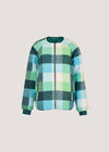 Reversible Check Fleece Quilted Jacket, Green, large