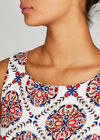 Positano Tile Print Shift Dress, Red, large