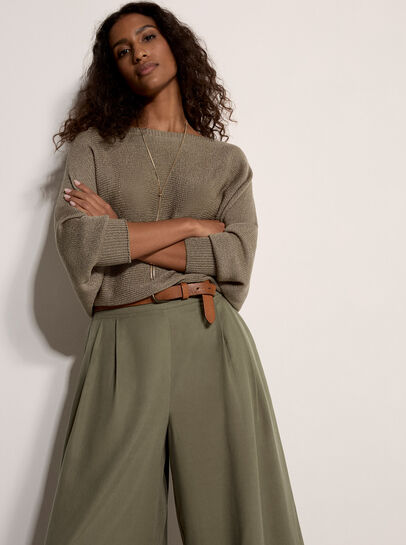 Slub Linen Wide-Leg Trousers