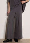 Waffle Jersey Knit Wide-Leg Joggers, Dark Grey/Charcoal, large