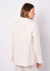 Pinstripe Linen Blend Blazer, Stone, large