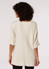 Waffle Knit Batwing Top , Stone, large