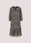 Watercolour Floral Midi Dress, Green, large