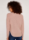 Textured Knit Jumper, Pink, large