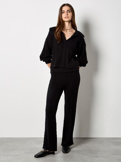 Twisted Cable Knit Crop Jumper