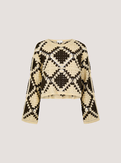 Crochet Diamonds Cropped Jumper
