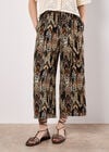 Chevron Print Culotte Trousers, Khaki, large