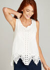 Scallop Edge Cami, White, large