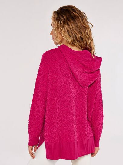 Popcorn Knit Hooded Jumper