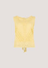 Cotton Lace Bow Top, Yellow, large