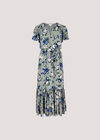 Painterly Roses Wrap Maxi Dress, Mint, large