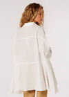 Oversized Statement Cotton Shirt, White, large